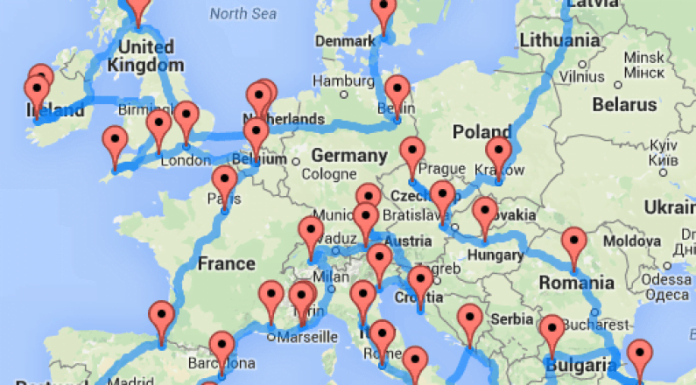 Европа в най-бързото и грандиозно пътуване! КАРТА